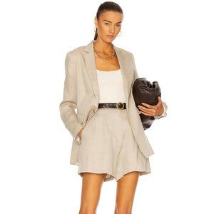 ASCENO 2 PIECE LINEN SET AZORES BLAZER & THE MADRID SHORT IN HARVEST